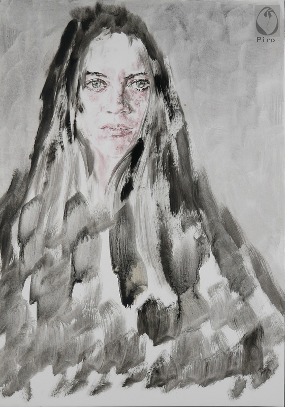 oil on paper - olio su carta di Piro
